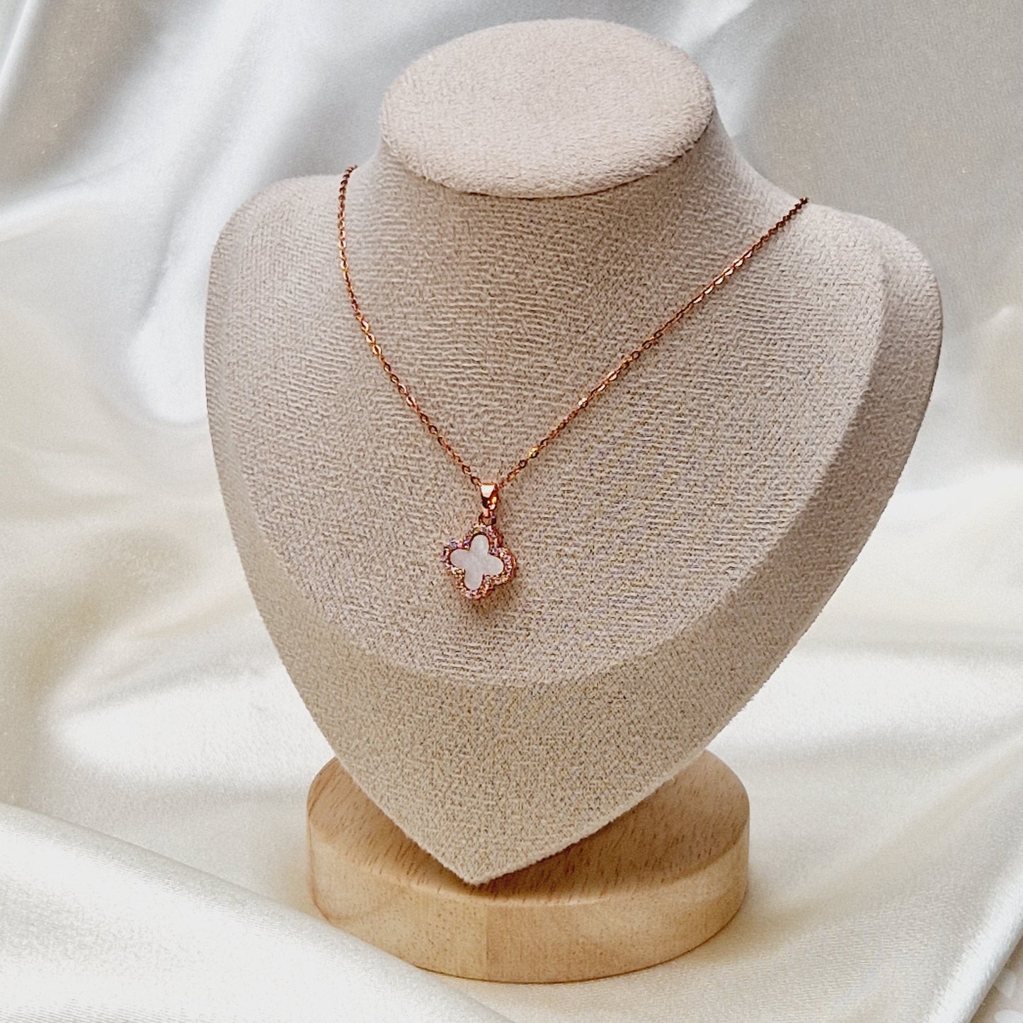 Diamond Clover Necklace ~ Various Colours