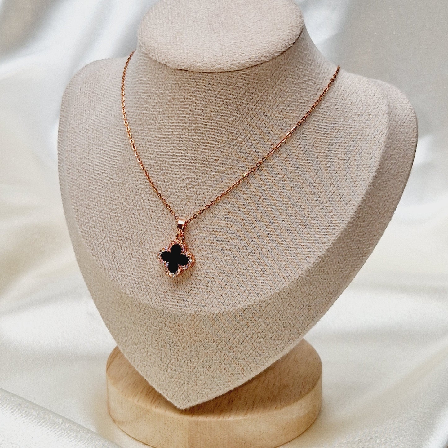 Diamond Clover Necklace ~ Various Colours