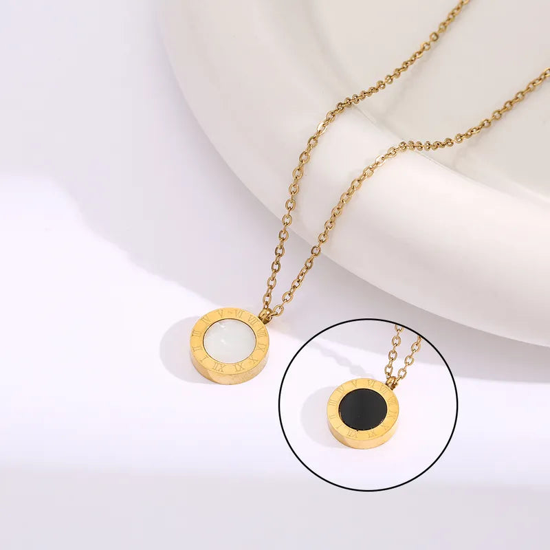 Round Roman Numeral Necklace