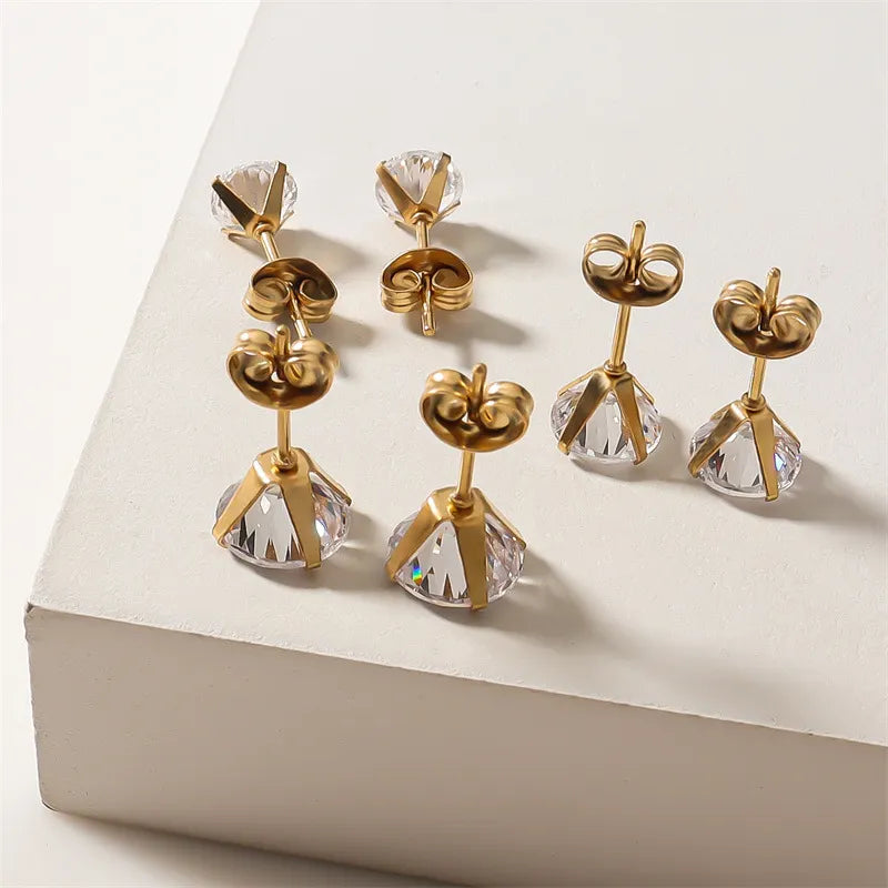 Classic Round Stud Earrings ~ Gold /Silver