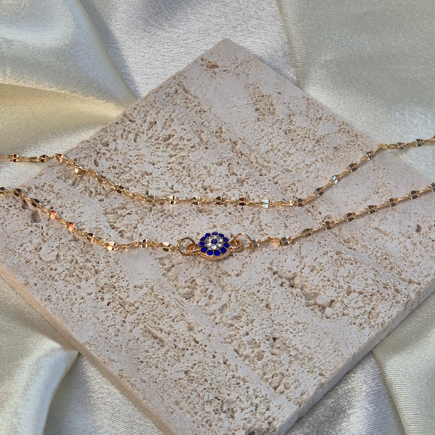 Evil Eye Anklet ~ Gold