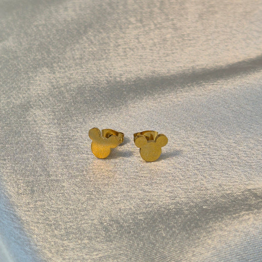 Mickey Stud Earrings ~ Gold / Silver