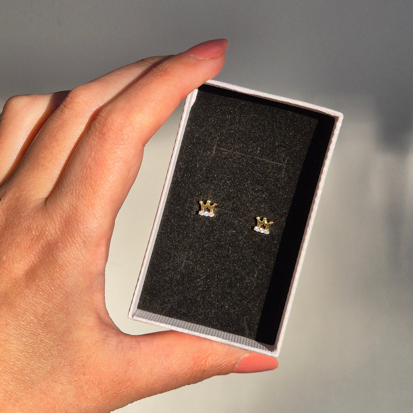 Crown Stud Earrings ~ Gold