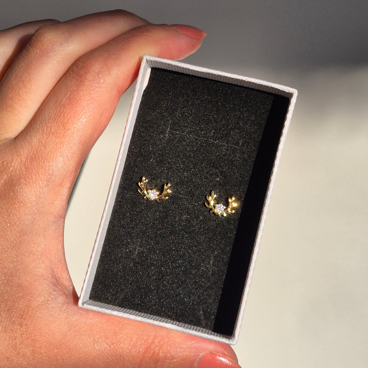 Reindeer Stud Earrings ~ Gold