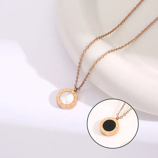 Round Roman Numeral Necklace
