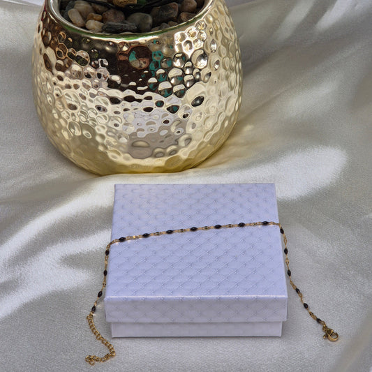 Kassia Anklet ~ Black / White