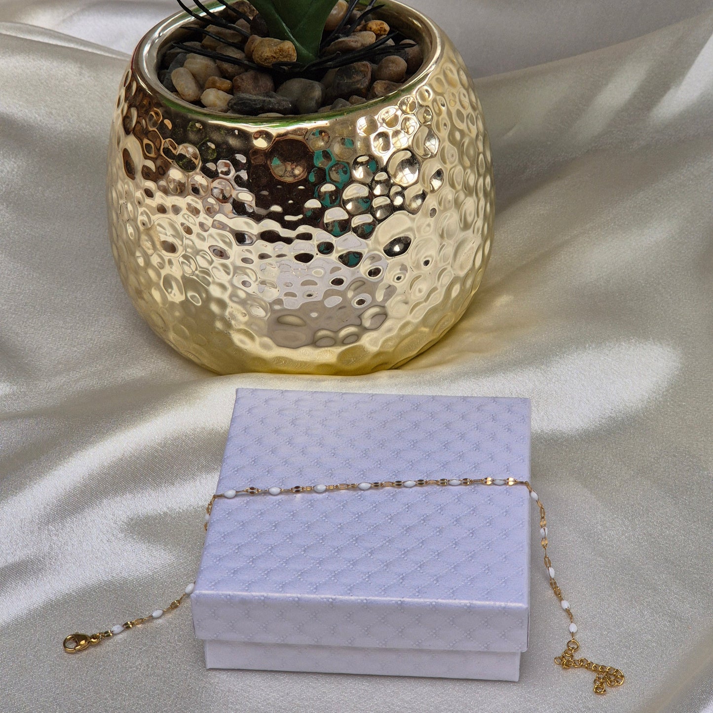 Kassia Anklet ~ Black / White