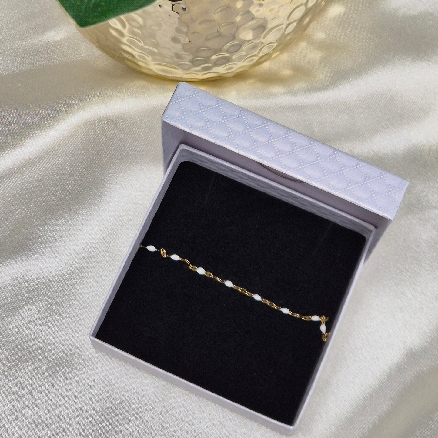Kassia Anklet ~ Black / White
