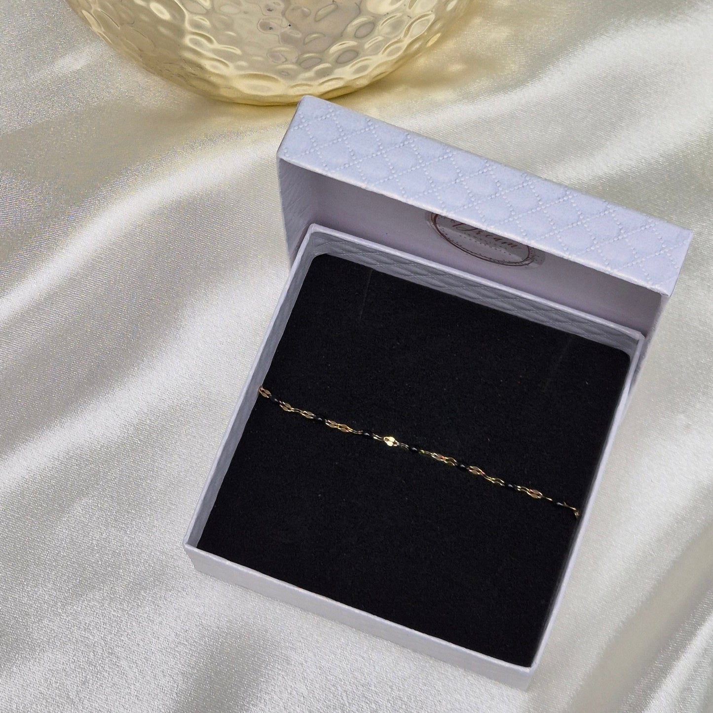 Kassia Anklet ~ Black / White